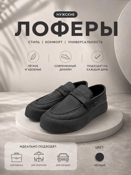 Мужские лоферы повседневные, классические туфли, мужская обувь 2606 - 