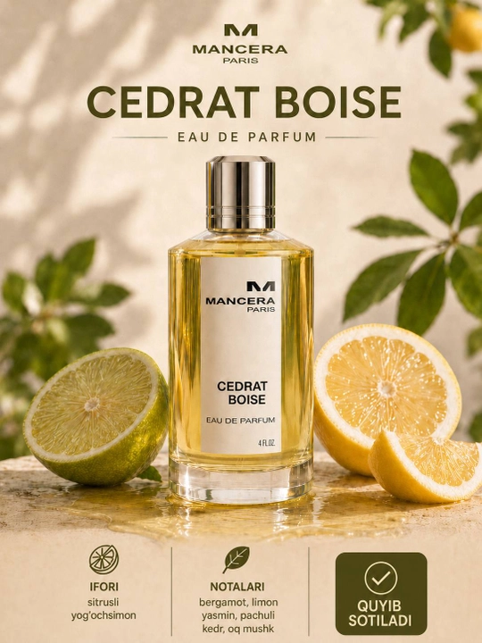 Mancera Cedrat Boise unisex parfyumeriya suvi, quyish uchun, 5 va 10 ml