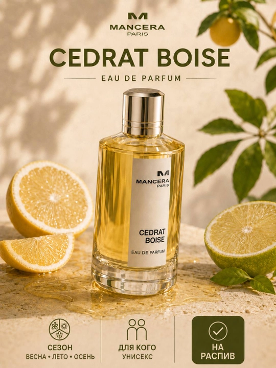 Mancera Cedrat Boise unisex parfyumeriya suvi, quyish uchun, 5 va 10 ml
