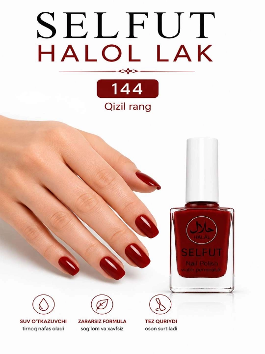 SELFUT Ayollar va qizlar uchun halol tirnoq laklari