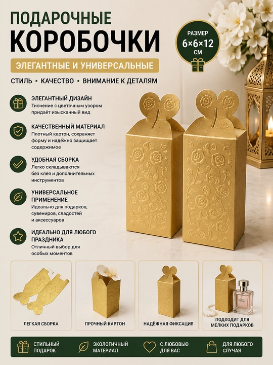 Dekorativ sovg'a qutilari - Kvadrat, yurakcha, yumaloq | Qopqoqli, lentali - 