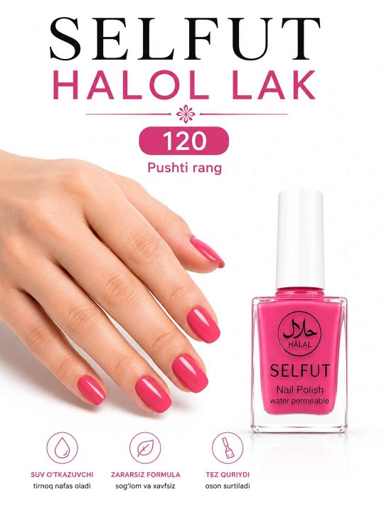 SELFUT Ayollar va qizlar uchun halol tirnoq laklari