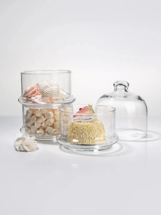 Набор многоярусных стеклянных ёмкостей с крышкой PASABAHCE VILLA PATISSERIE, 230/505 мл