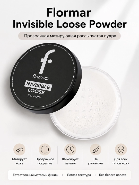 Flormar Invisible Loose Powder прозрачная рассыпчатая фиксирующая пудра