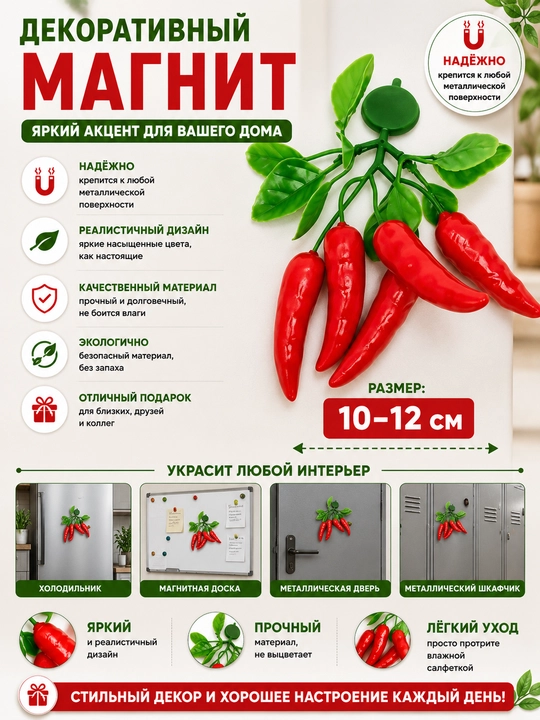 Muzlatgich magnitlari mevalar 10-12 sm, Dekorativ har xil - 