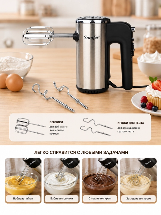 Миксер ручной Sonifer SF-7021, 300 Вт