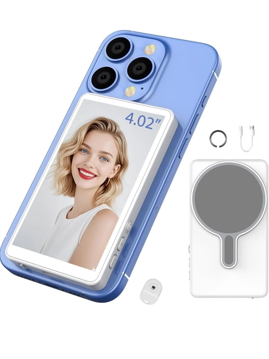 Magnitli selfi ekrani (Magnetic Selfie Screen), smartfonlar uchun orqa kameradan vblog