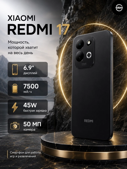Smartfon Xiaomi Redmi 17, 120Hz displey, 50 MP kamera va 7500 mAh akkumulyator - 