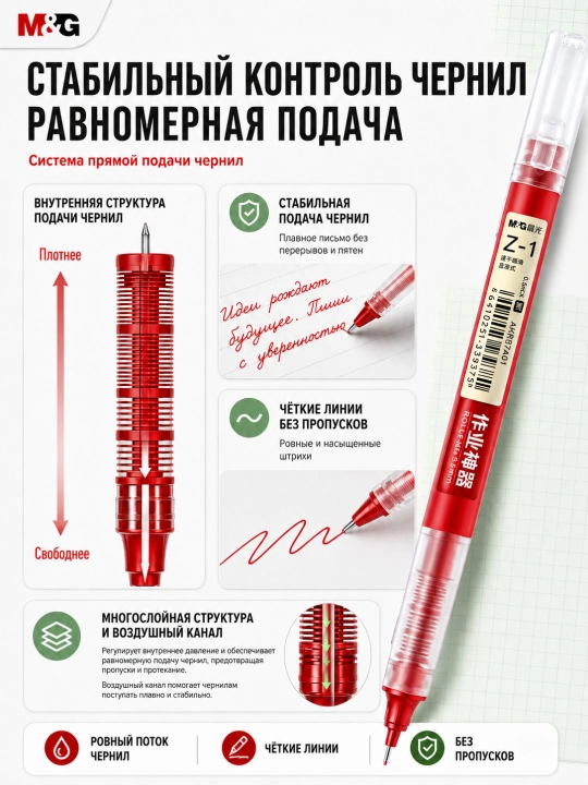 Ручка-роллер M&G Z-1, 0,5 мм, быстросохнущие чернила