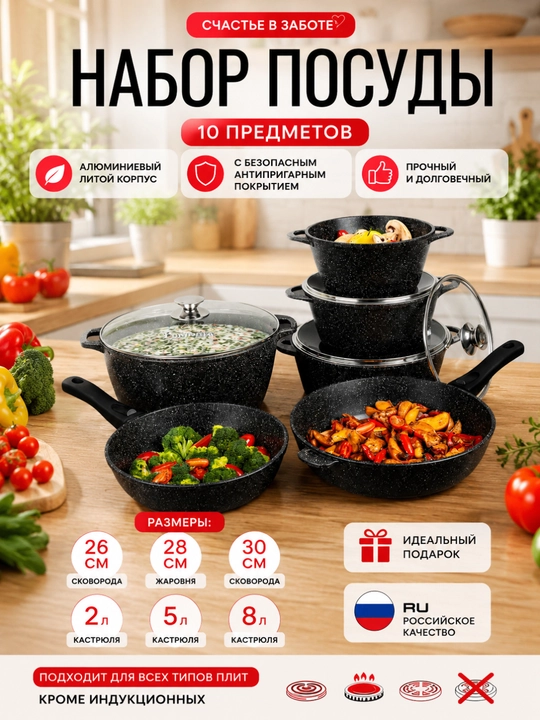 Набор посуды (Казаны и сковороды) - 