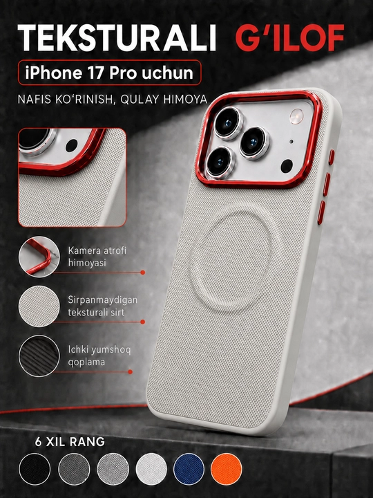 Магнитный чехол для iPhone 14 15 16 17 Pro Max Air противоударный матовый - 
