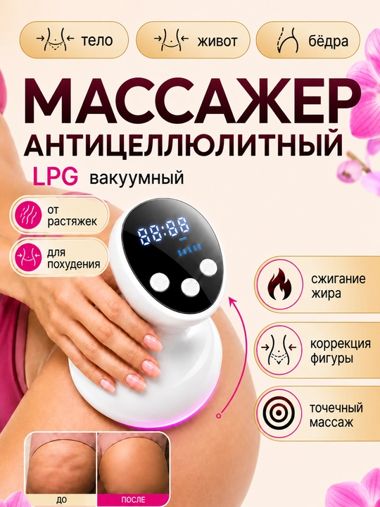 Вакуумный антицеллюлитный массажер для тела ног и ягодиц - 