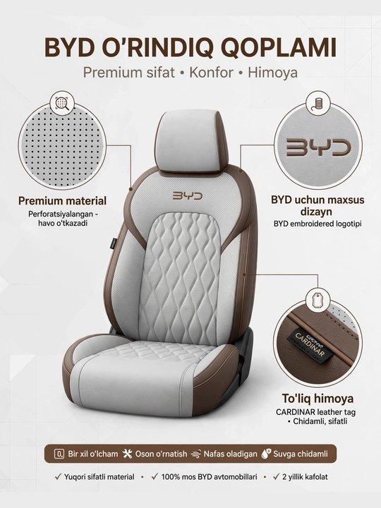 Cardinar SPECIAL avtomobil o‘rindig‘i uchun premium nakidka - 