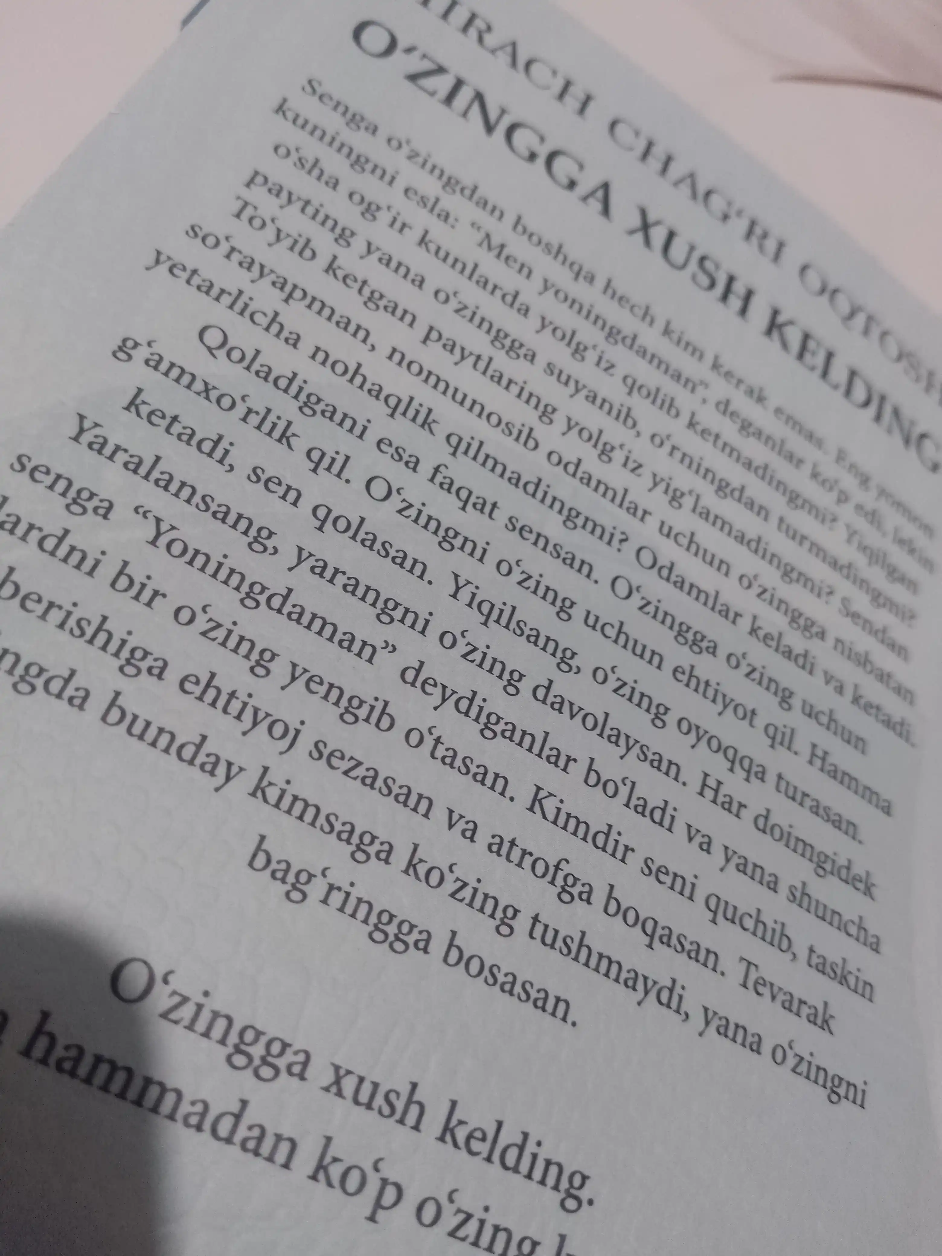 “О‘зингга xуш келдинг”  Енг узок' сафар о‘з ичингга к'илган саёхатдир