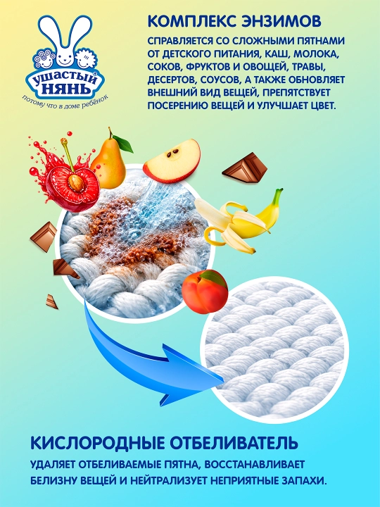 Bolalar kiyimlarini yuvish uchun kir yuvish vositasi Ushasty nyan, 4,5 kg