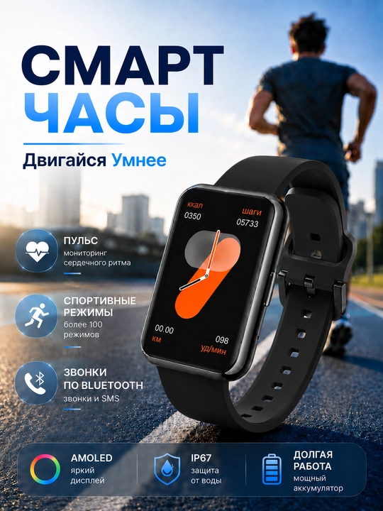 Смарт-часы, звонки по Bluetooth, для мужчин и женщин - 