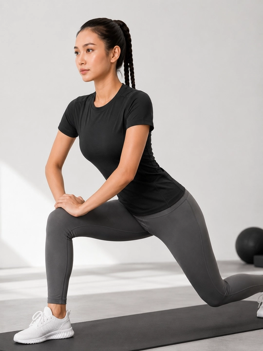 Fitnes uchun Slimfit FITMUSE ayollar futbolkasi, sport uchun ayollar kompression rashgardi