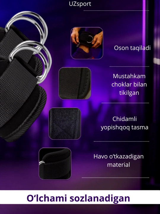 Sport uchun qo‘l va oyoq manjetlari, mashg‘ulotlar uchun