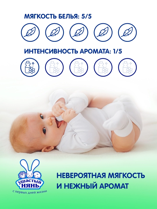 Кондиционер для детского белья Ушастый Нянь, с aлоэ вера