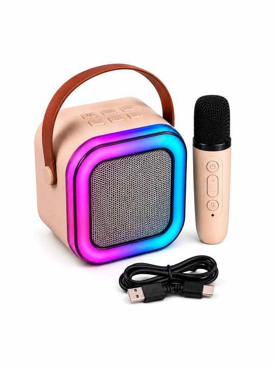 Детская Bluetooth караоке-колонка с 2 микрофонами и LED-подсветкой