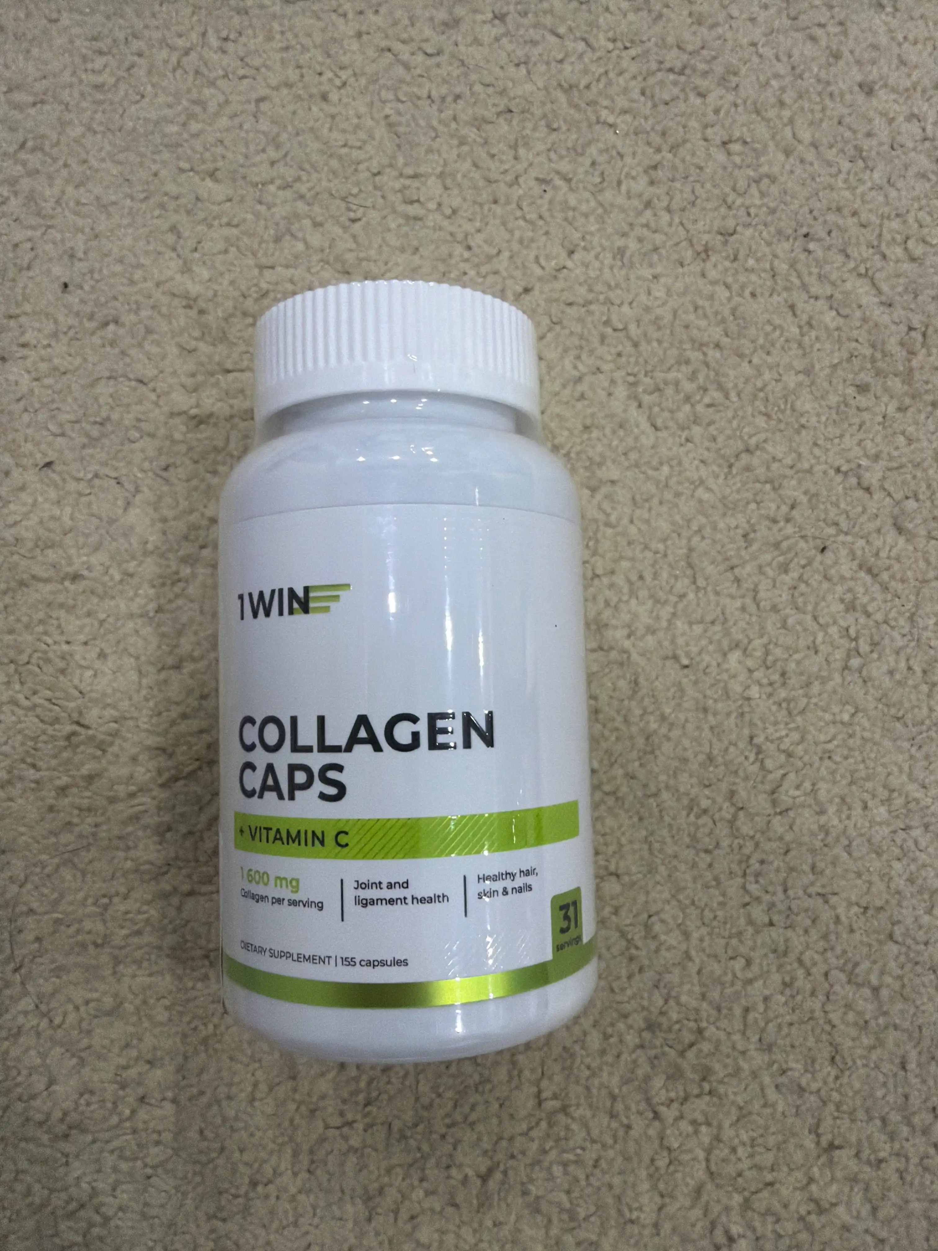Bo'g'im va boylamlar uchun Kollagen Vitamin C bilan, 1WIN, 155 kapsula