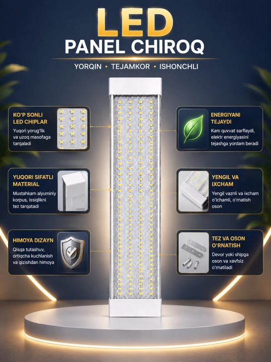 LED chiroq LECCO 20W 6500K ship uchun yoritgich 220V