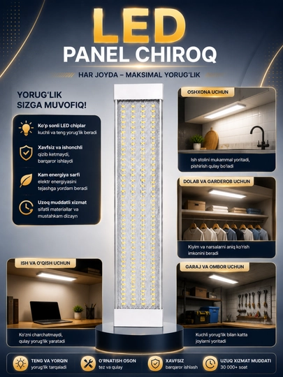 LED chiroq LECCO 20W 6500K ship uchun yoritgich 220V