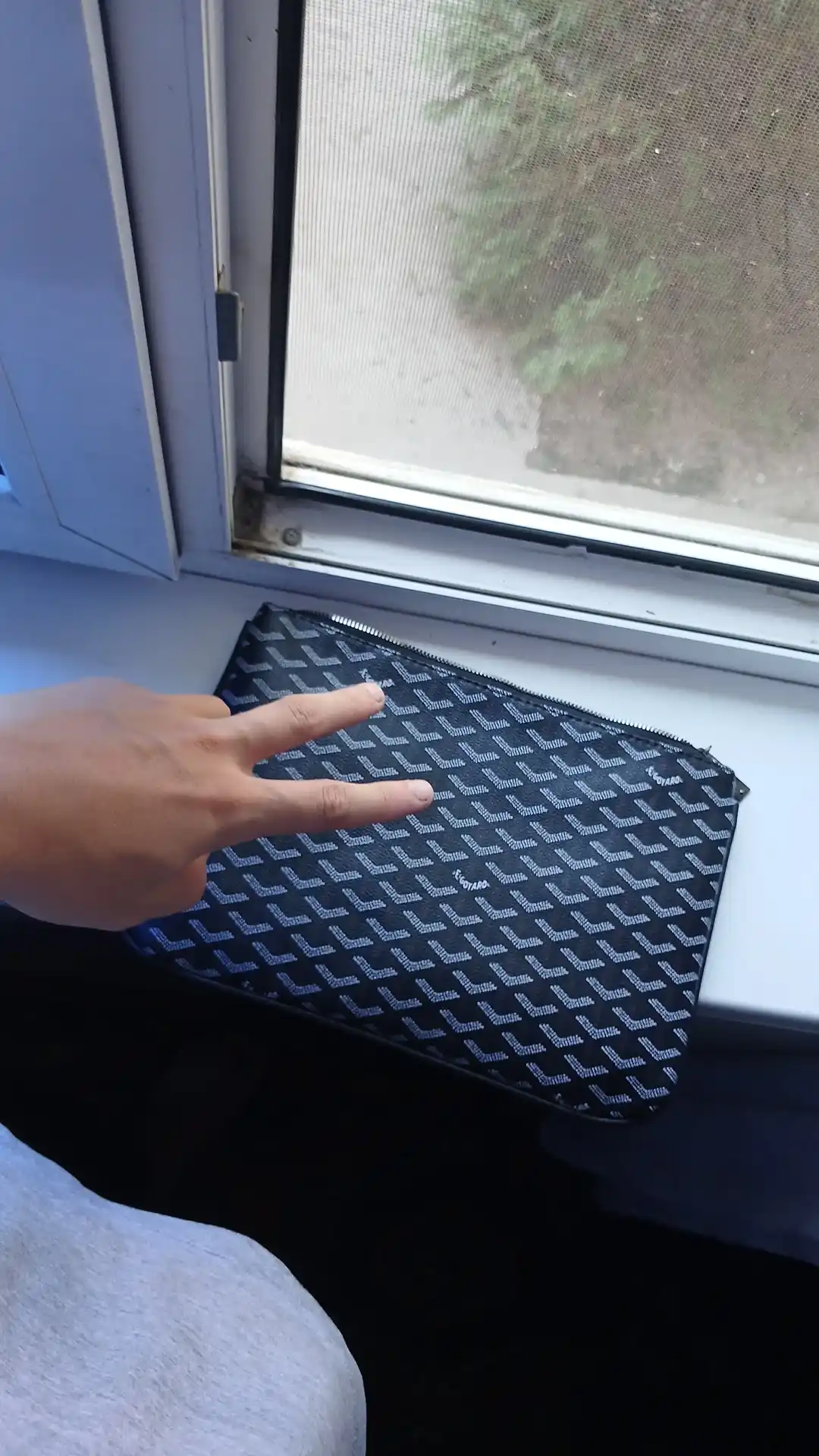Мужской современный клатч в стиле Goyard (31х21 см)