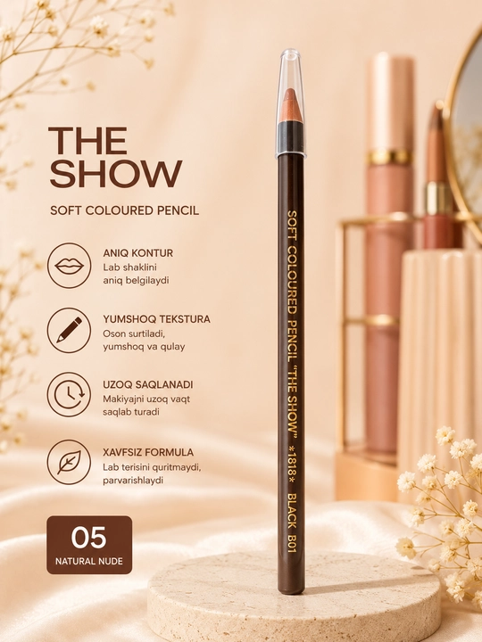 Qosh qalam THE SHOW Soft Coloured Pencil Brown B01 - 