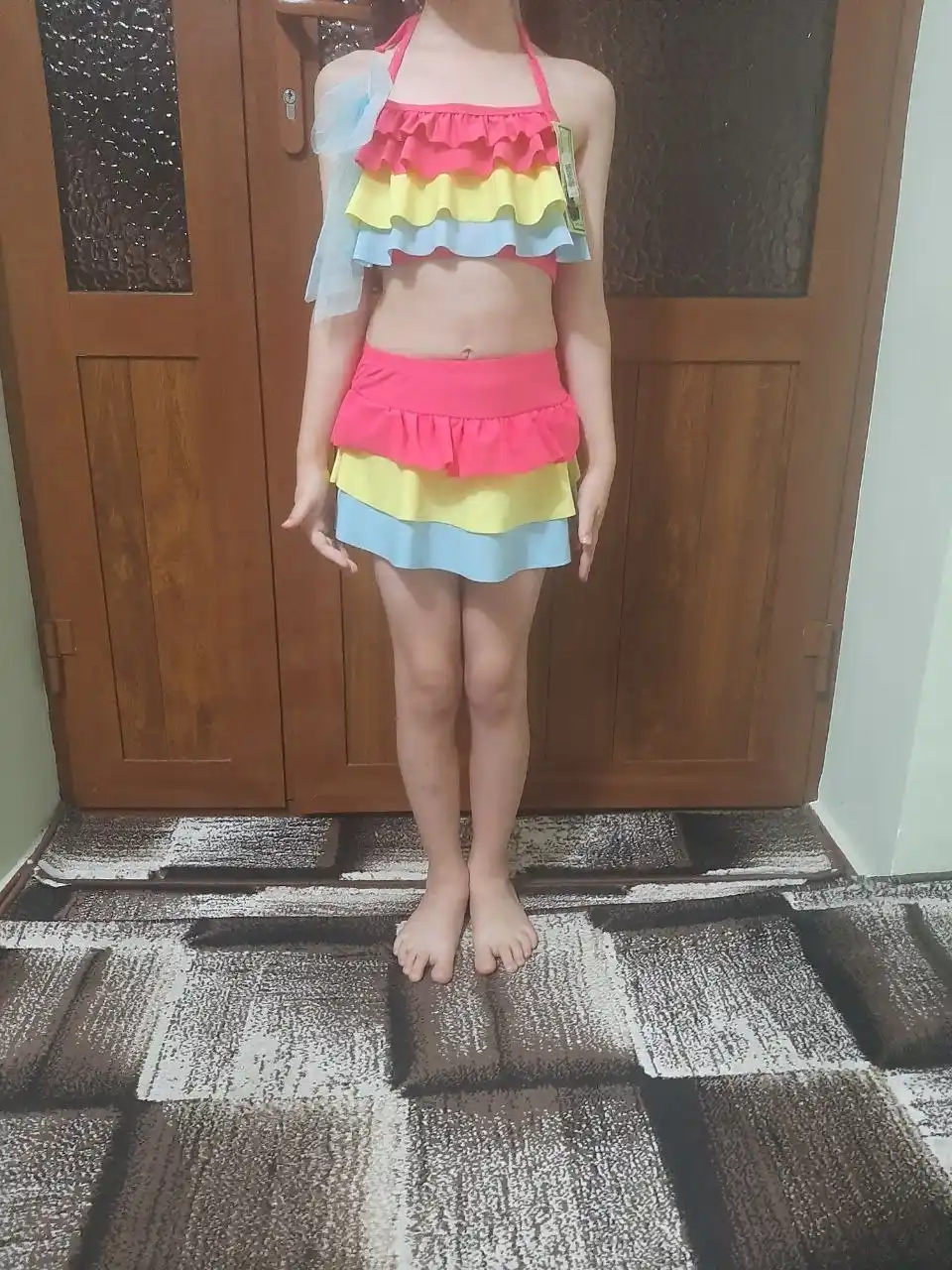 Купальник радуга для плавание, для девочек, для бассейна, 5-8 лет