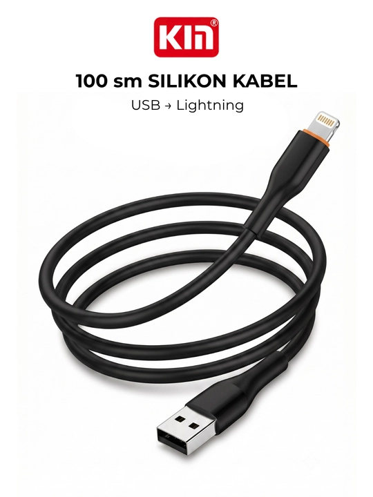 Кабель KIN KS25 USB → Lightning, 100 см, 3.8 мм, быстрая зарядка, силикон + ABS - 