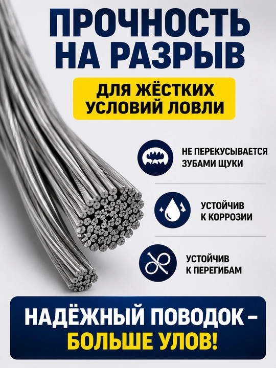 Рыболовный трос для поводков из нержавеющей стали