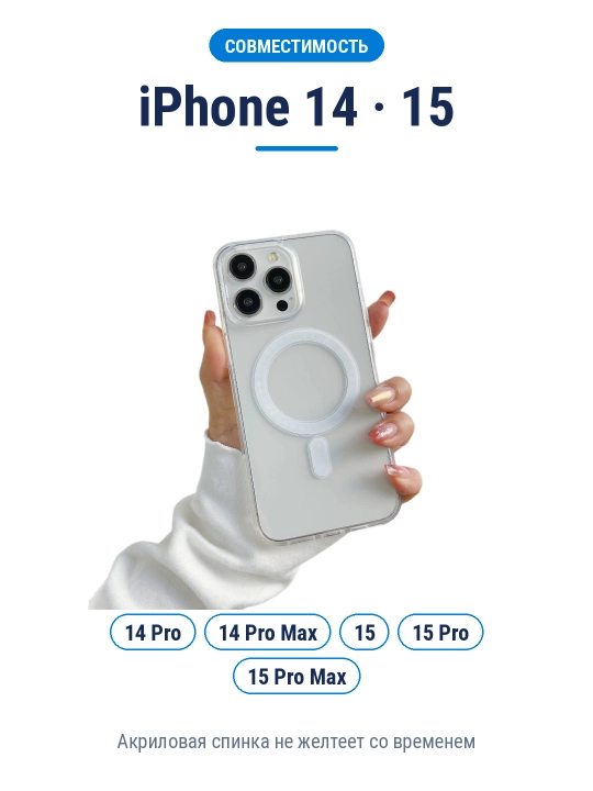 Магнитный чехол MagSafe для iPhone 17 Pro Max 16 15 14 и Samsung S25