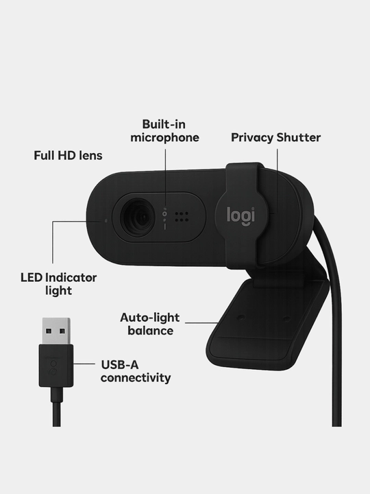 Logitech BRIO 100 1080p Full HD Webcam