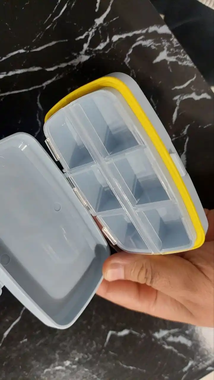 Dori idish haftalik portativ organayzer, dori-darmon qutisi, pillbox konteyner, 6 katakli