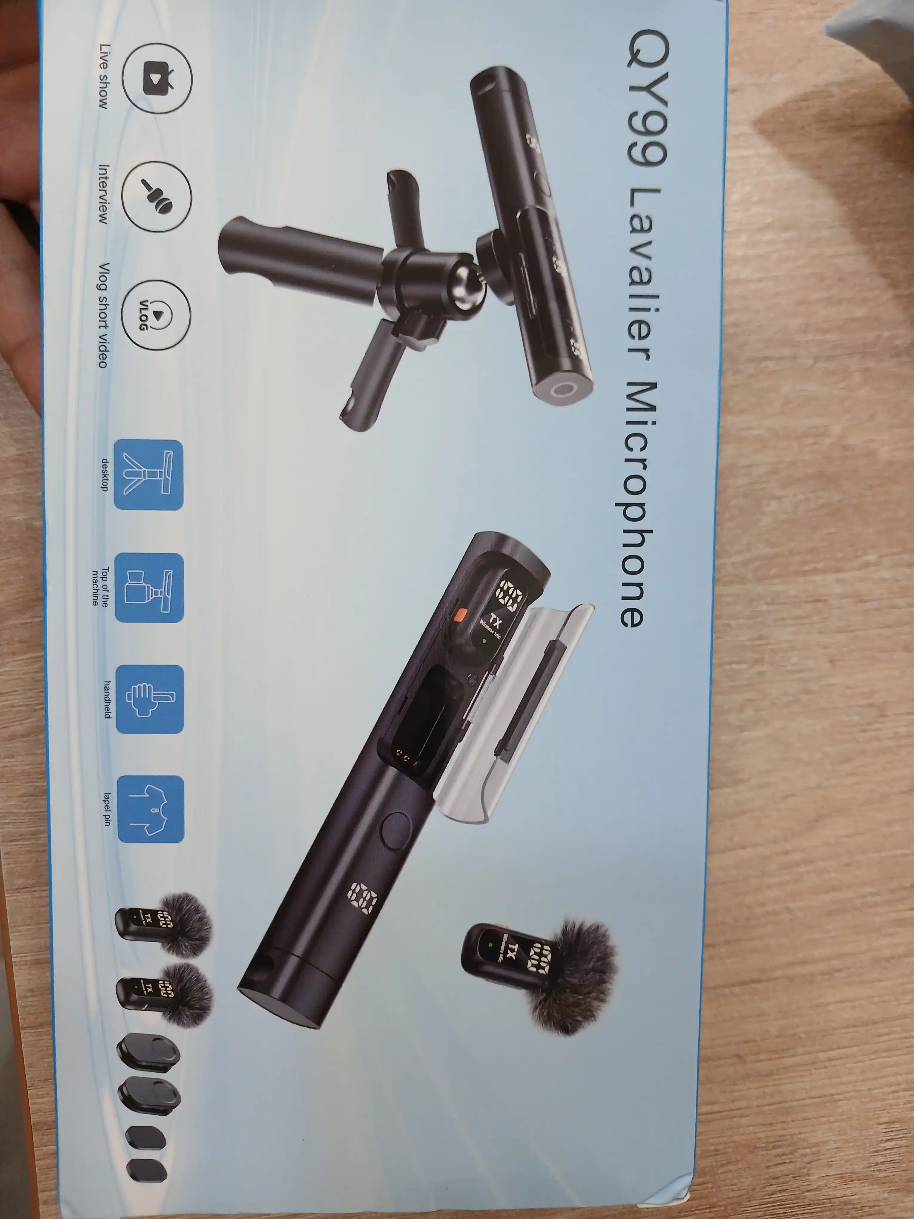 Blogerlar uchun simsiz petlichka mikrofon Lavaliere Video 2 Type-C/Lightning