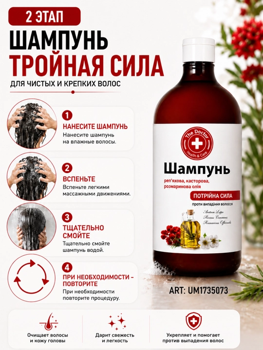Balzam-maska tiklash va soch to‘kilishiga qarshi, Domashniy Doktor, 500 ml