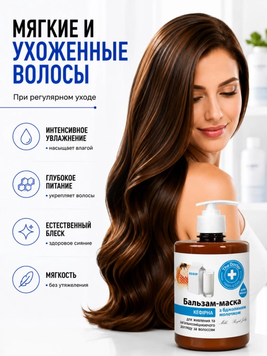 Balzam-maska tiklash va soch to‘kilishiga qarshi, Domashniy Doktor, 500 ml