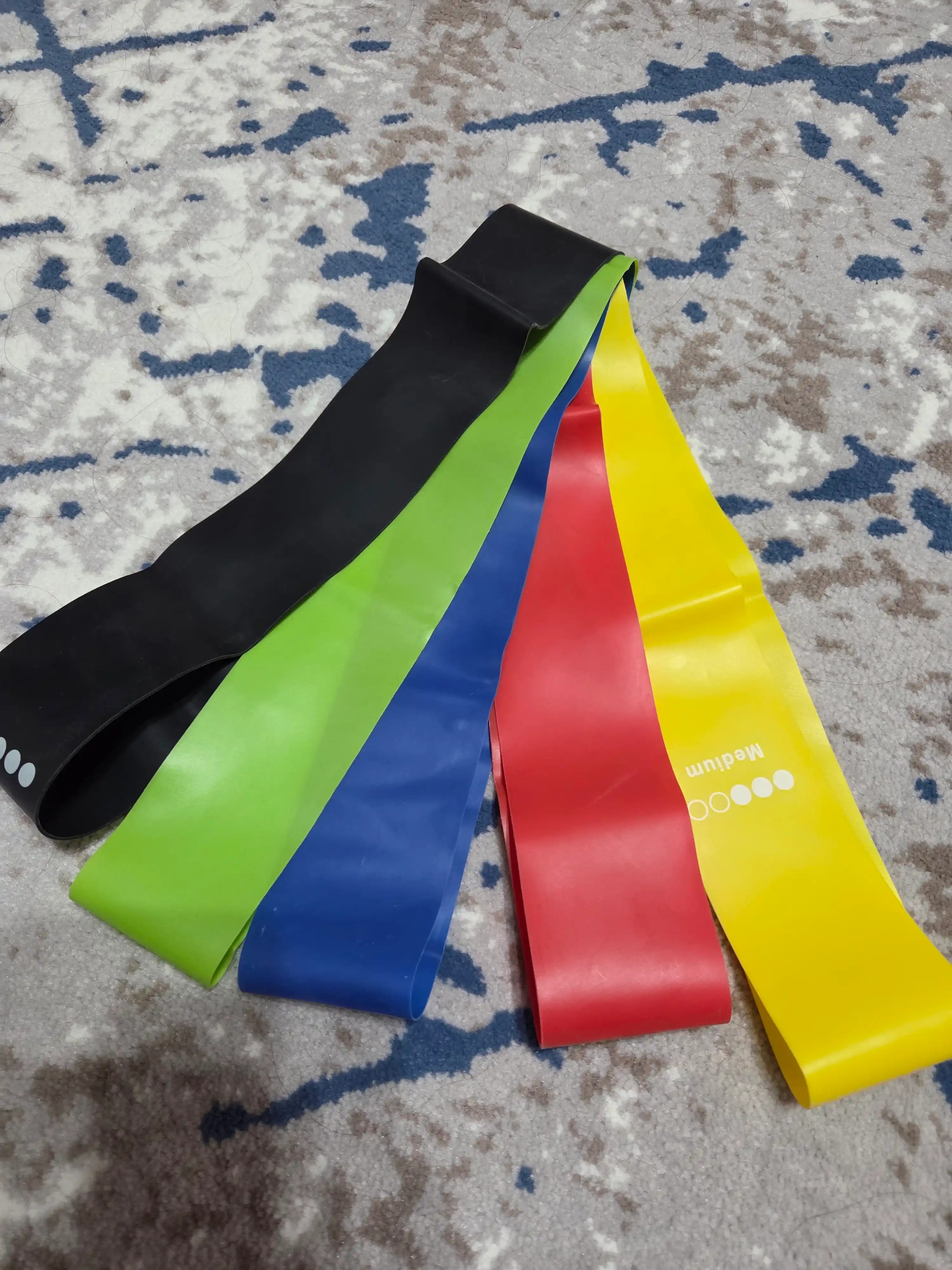 Fitness va yoga uchun rezinka to‘plami, 5 ta elastik rezinka, mashq va sport uchun