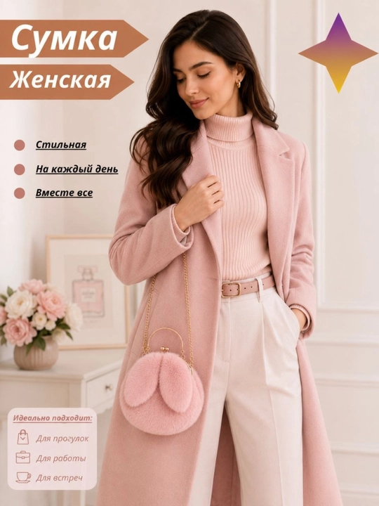 Ayollar sumkasi,sovg'a qizlar uchun,quyon quloqli pahmoq sumka,yelka va qo'l uchun