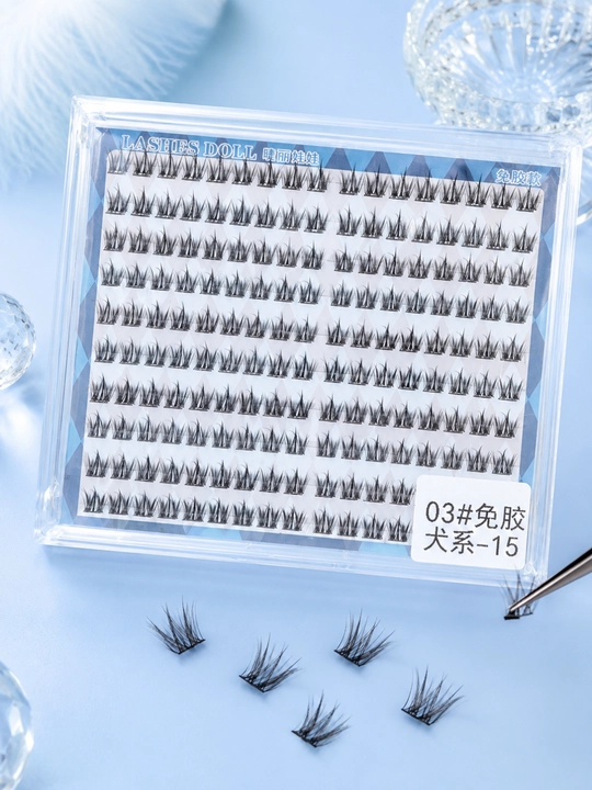 Самоклеящиеся пучковые ресницы Lashes Doll без клея - 
