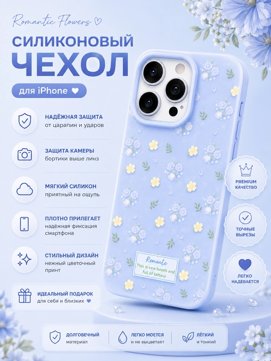 Чехол для iPhone 11, 12, 13, 14, 15, 16, 17, Pro, Max - 