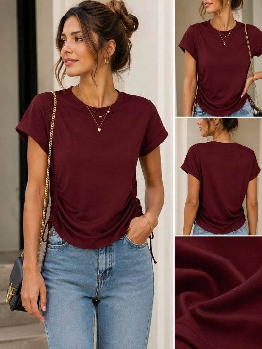 Женская футболка с боковыми завязками Casual Style - 