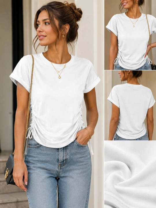 Женская футболка с боковыми завязками Casual Style - 