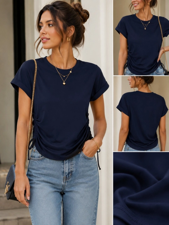 Женская футболка с боковыми завязками Casual Style - 