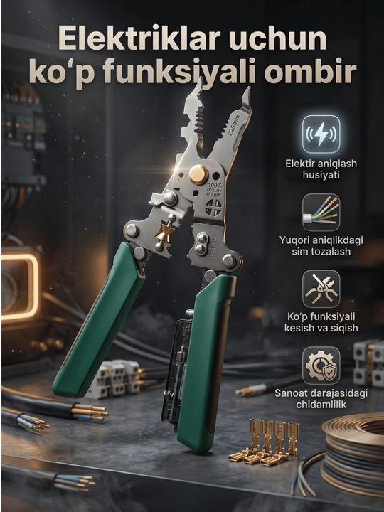 Elektir aniqlash, Qisqichlar kabel simlarini siqish uchun, krimper - 