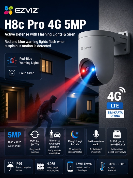 Ezviz H8c Pro 4G (5MP) - 