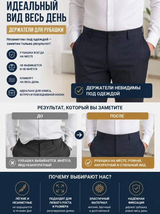 Держатель для рубашки мужской, регулируемый