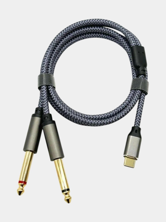 Type-C DAC 2x6.3 mm Jek-USB 3 metrli dekodlash audio kabeli