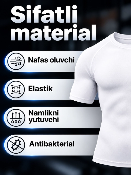 Erkaklar uchun mashg‘ulotlar, fitnes va yakkakurashlar uchun sport, kompression rashgard